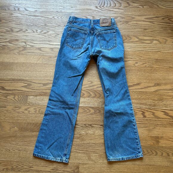 VINTAGE LEVIS 517 BOOT CUT LOW RISE DENIM JEANS SZ 7 JR - Picture 2 of 9